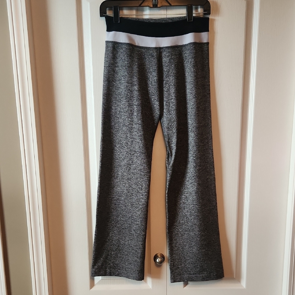 Gray and Black Leggings with Soft Knit Texture